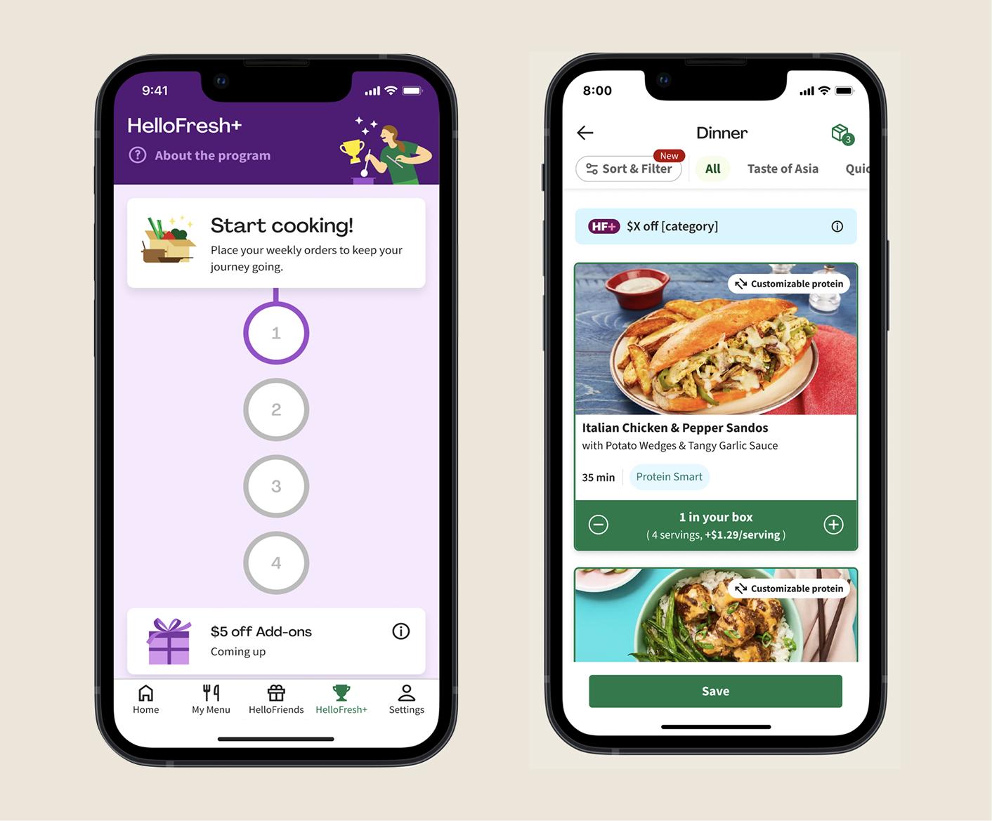 Before - HelloFresh app redesign - Third example